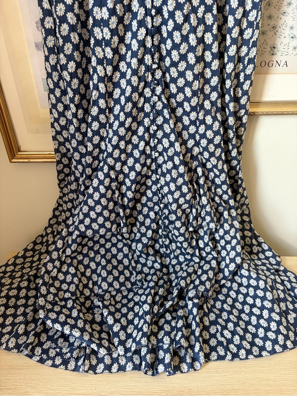 NWT The GREAT Curtsy Dress Blue Floral Large - Picture 10 of 13